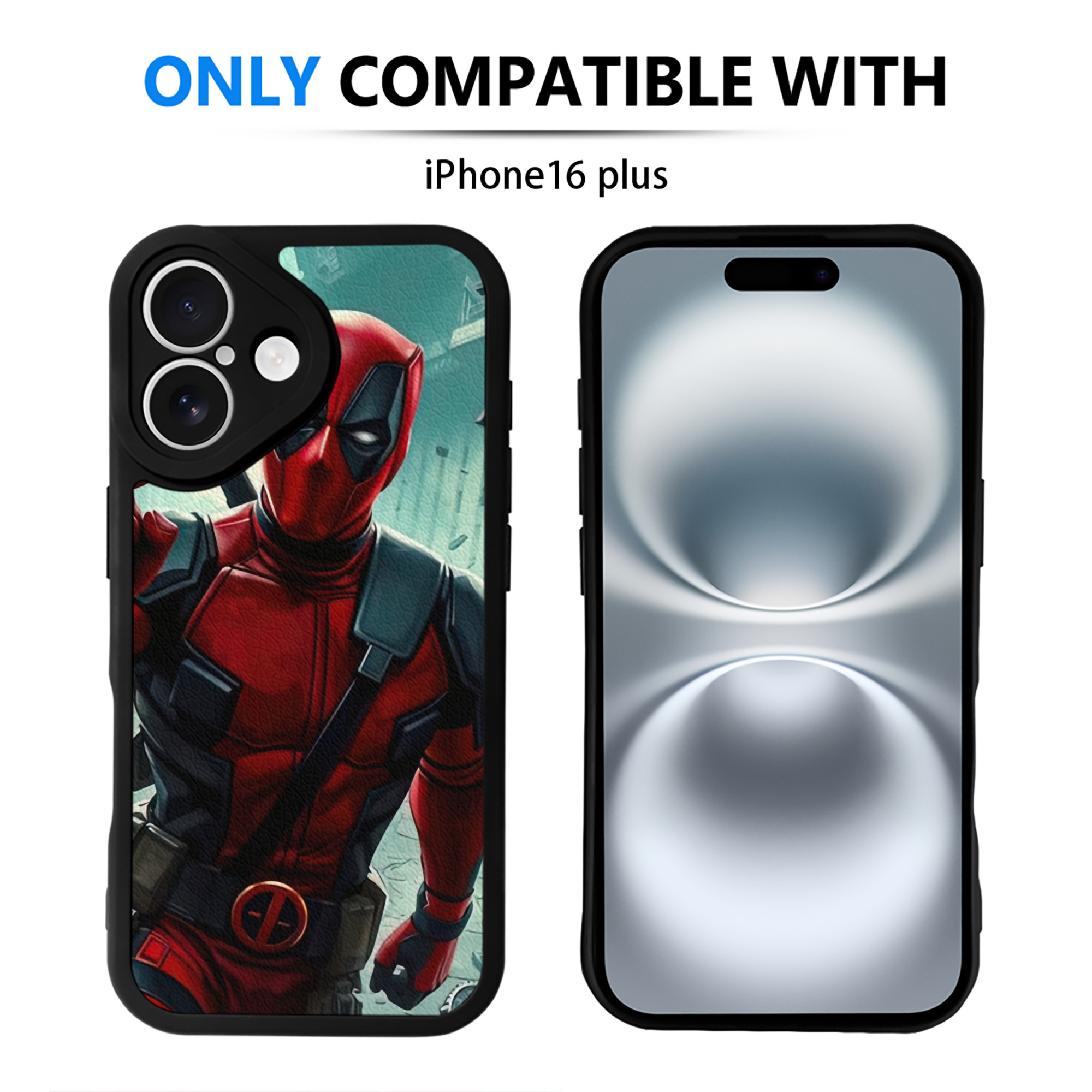 （画像用） Deadpool デッドプール 【iPhone 16シリーズ対応】シリコンスマホケース（レザー調） 材質：シリコン